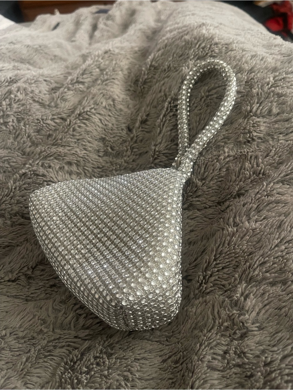 SHEIN Silver Crystal Wristlet Clutch